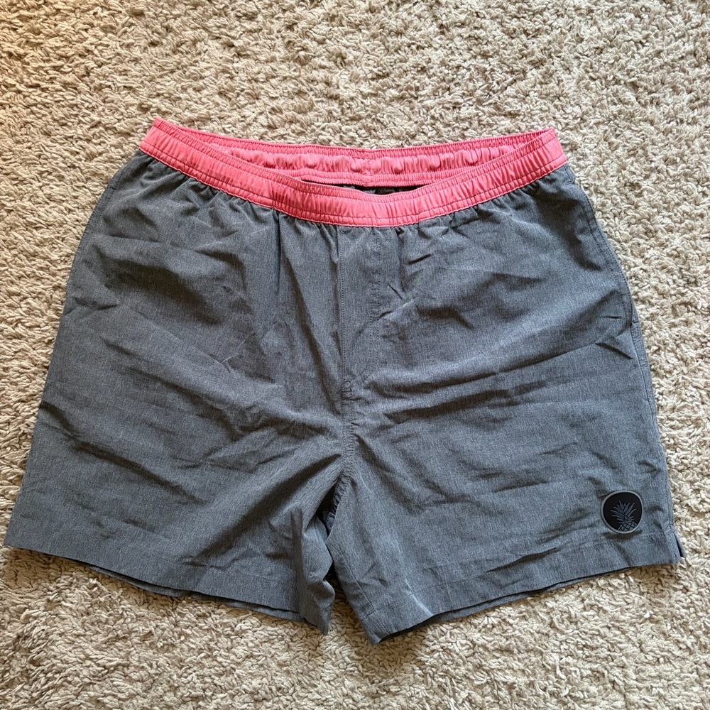 Chubbies Gray and Pink Athletic Shorts